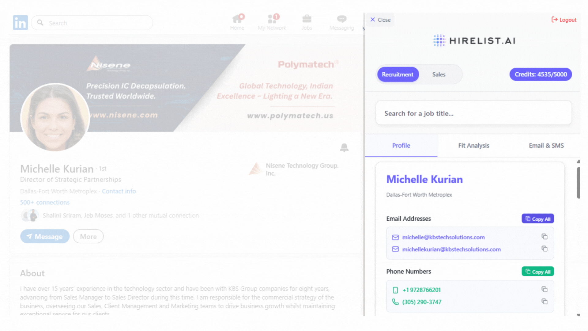 HireList Assistant Extension